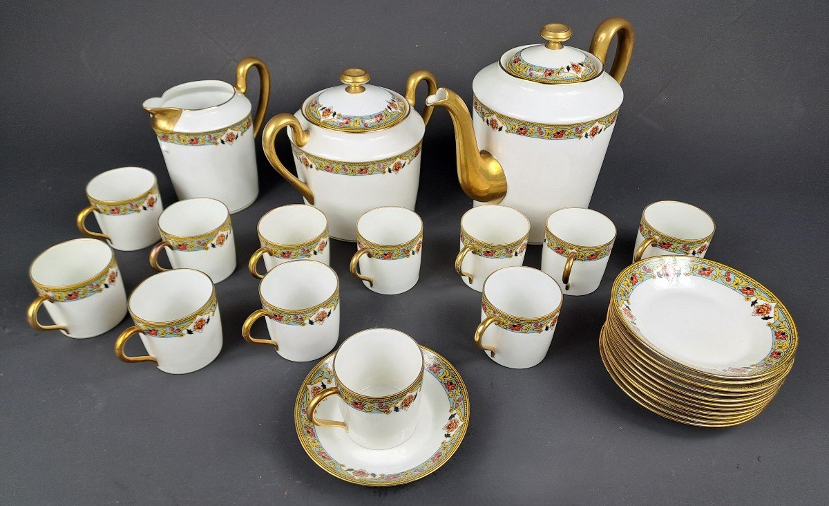 Limoges Porcelain Coffee Service - 12 People-photo-3