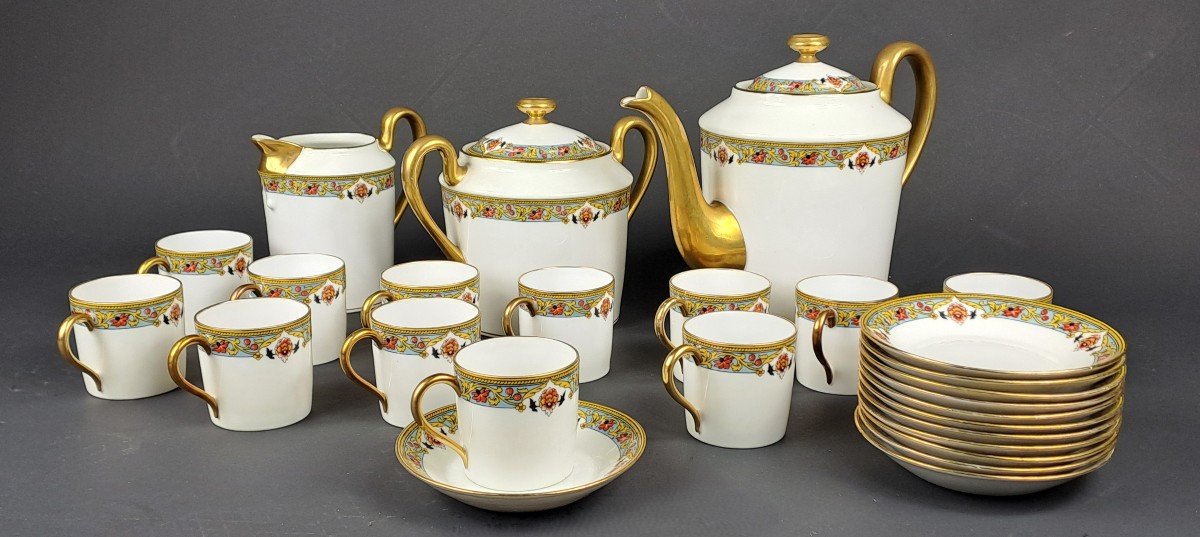 Limoges Porcelain Coffee Service - 12 People-photo-4