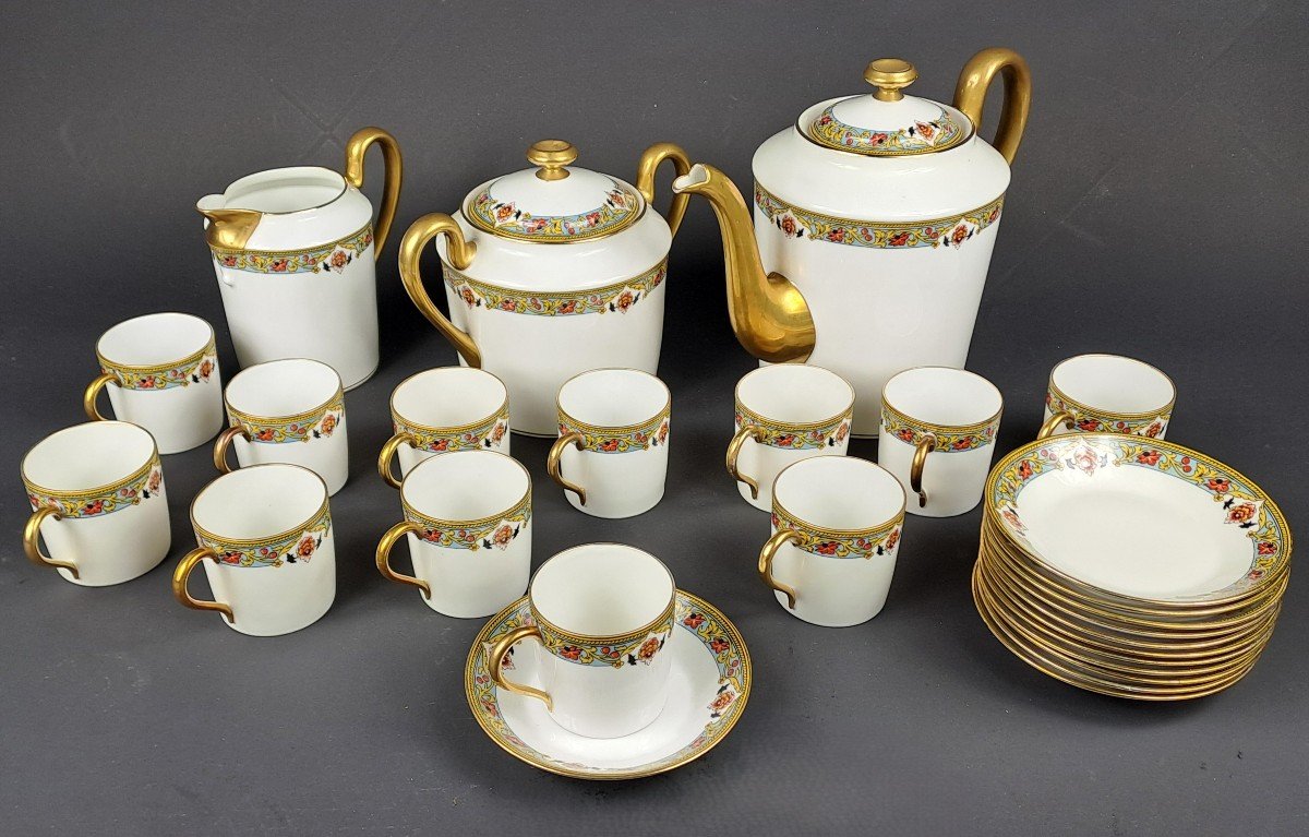 Limoges Porcelain Coffee Service - 12 People-photo-6