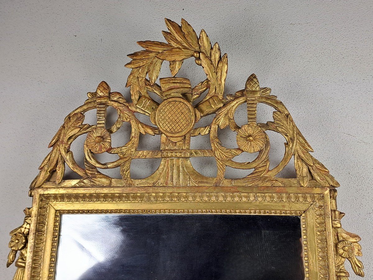 Miroir Louis XVI En Bois Doré-photo-3