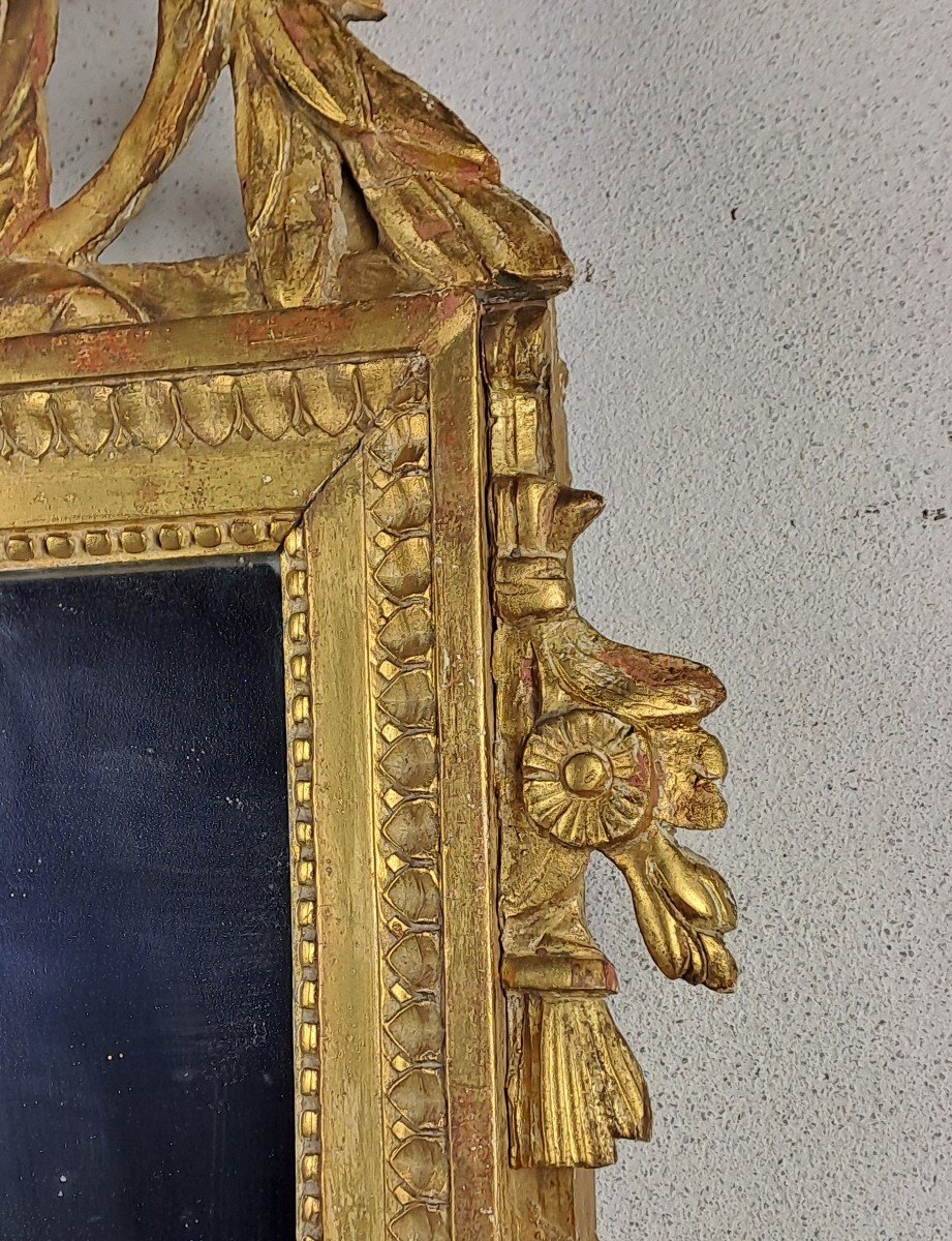 Miroir Louis XVI En Bois Doré-photo-2