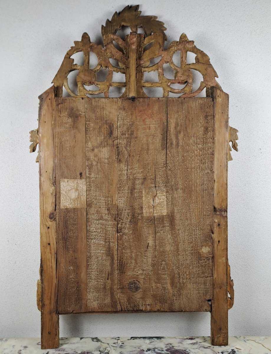 Miroir Louis XVI En Bois Doré-photo-7