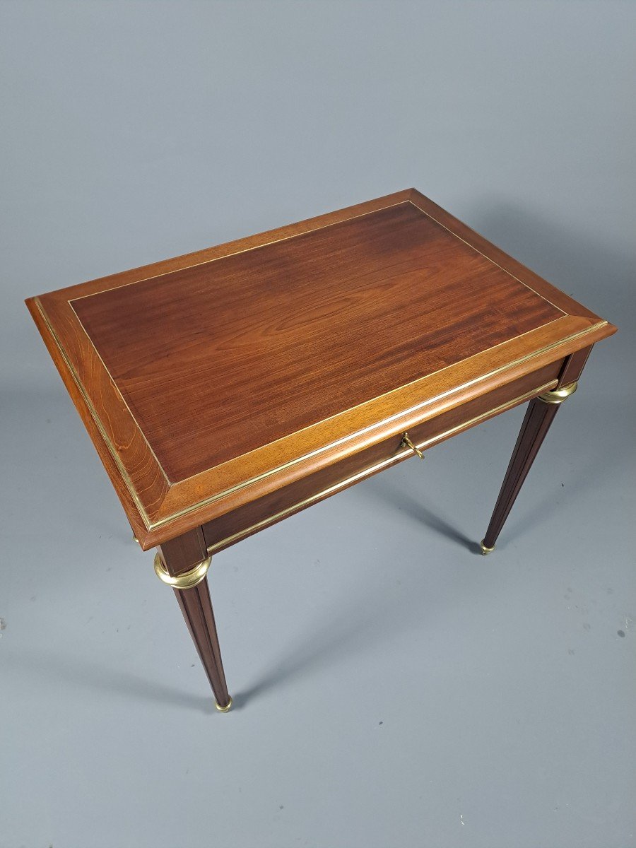 Petit Bureau Ou Table d'Appoint De Style Louis XVI En Acajou-photo-2