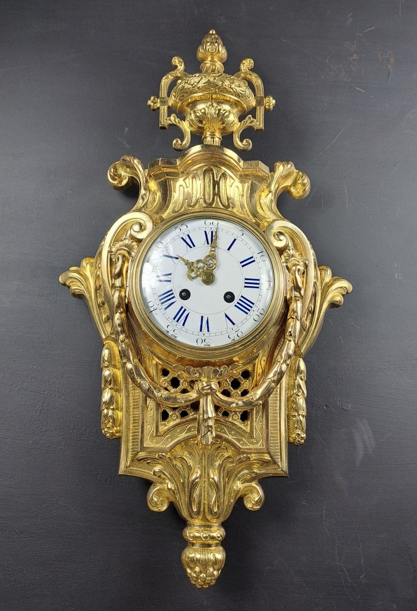 Louis XVI Style Gilt Bronze Cartel-photo-3