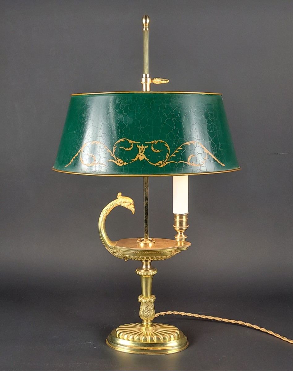 Lampe Bouillotte De Style Empire En Bronze Doré 