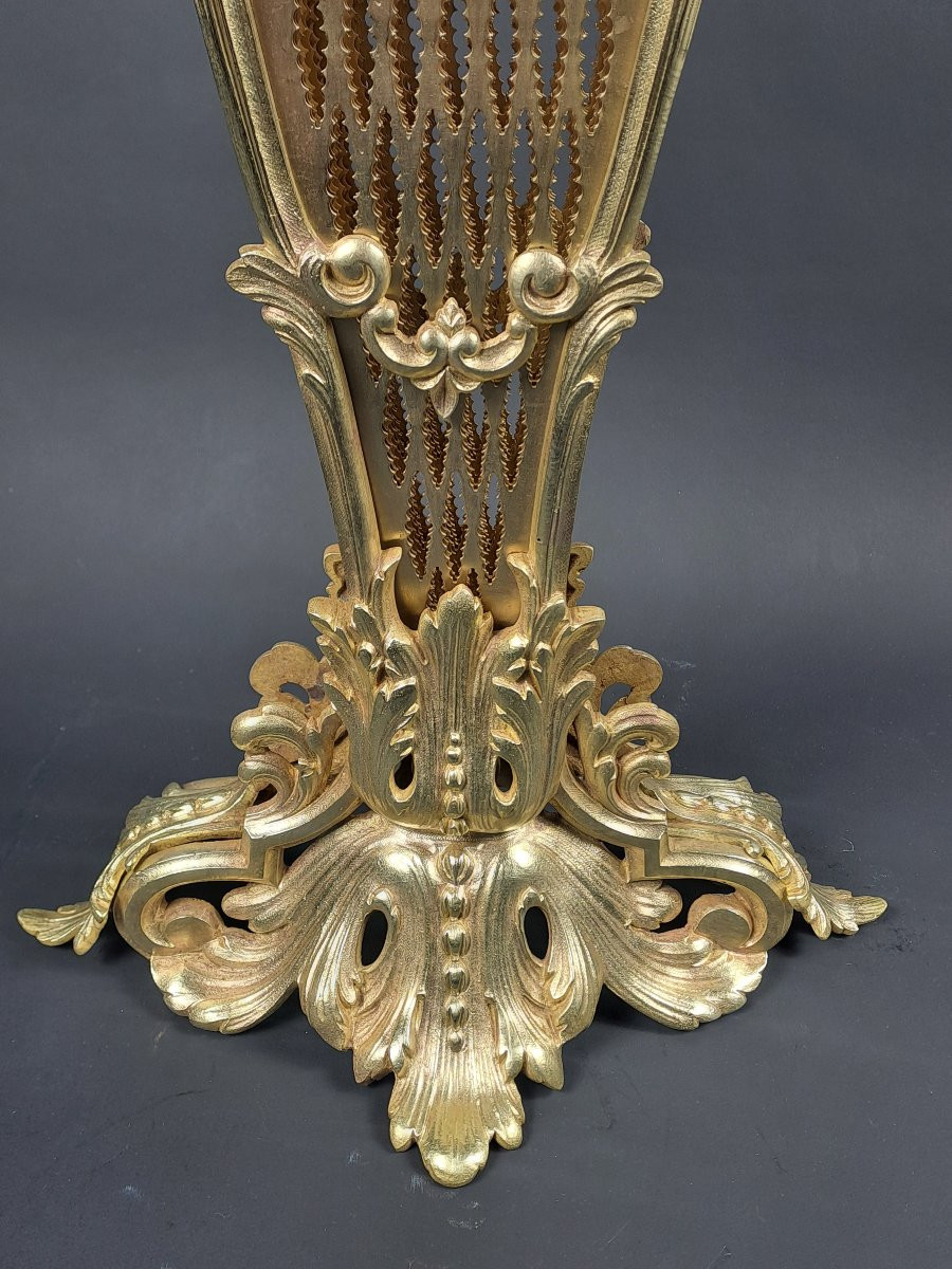 Gilded Bronze Fan-shaped Fire Screen -photo-4