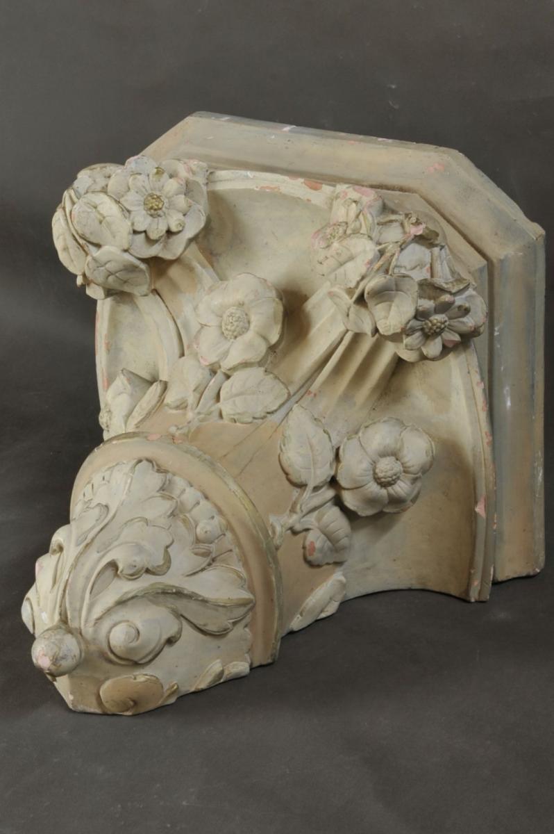 Grande Console D’applique De Style Baroque En Terre Cuite  -photo-3