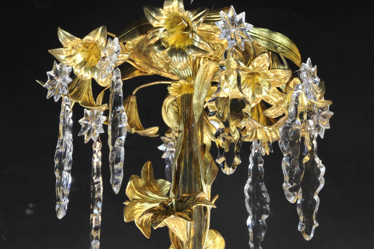 Important Chandelier 24 Lights In Ormolu And Crystal From The XIXth Century-photo-4