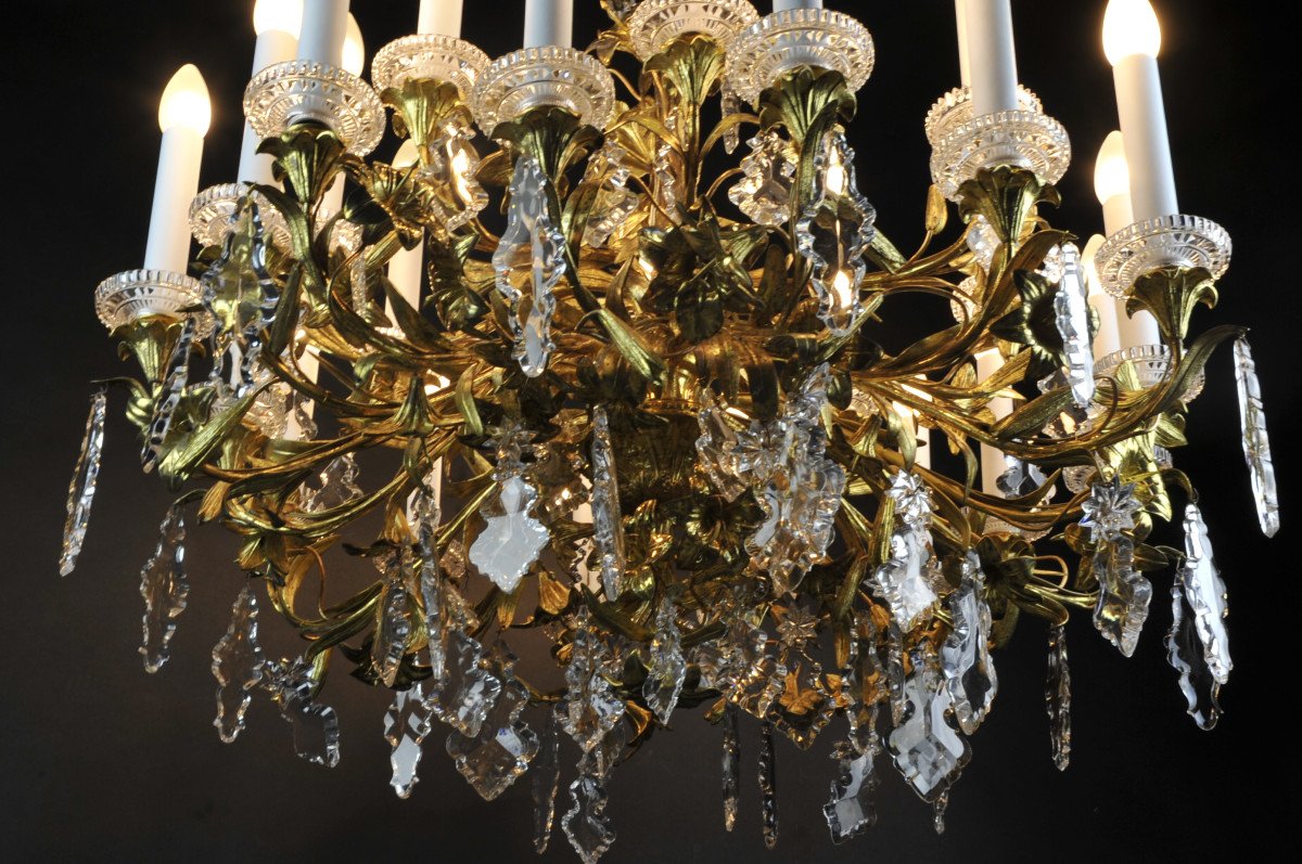 Important Chandelier 24 Lights In Ormolu And Crystal From The XIXth Century-photo-1