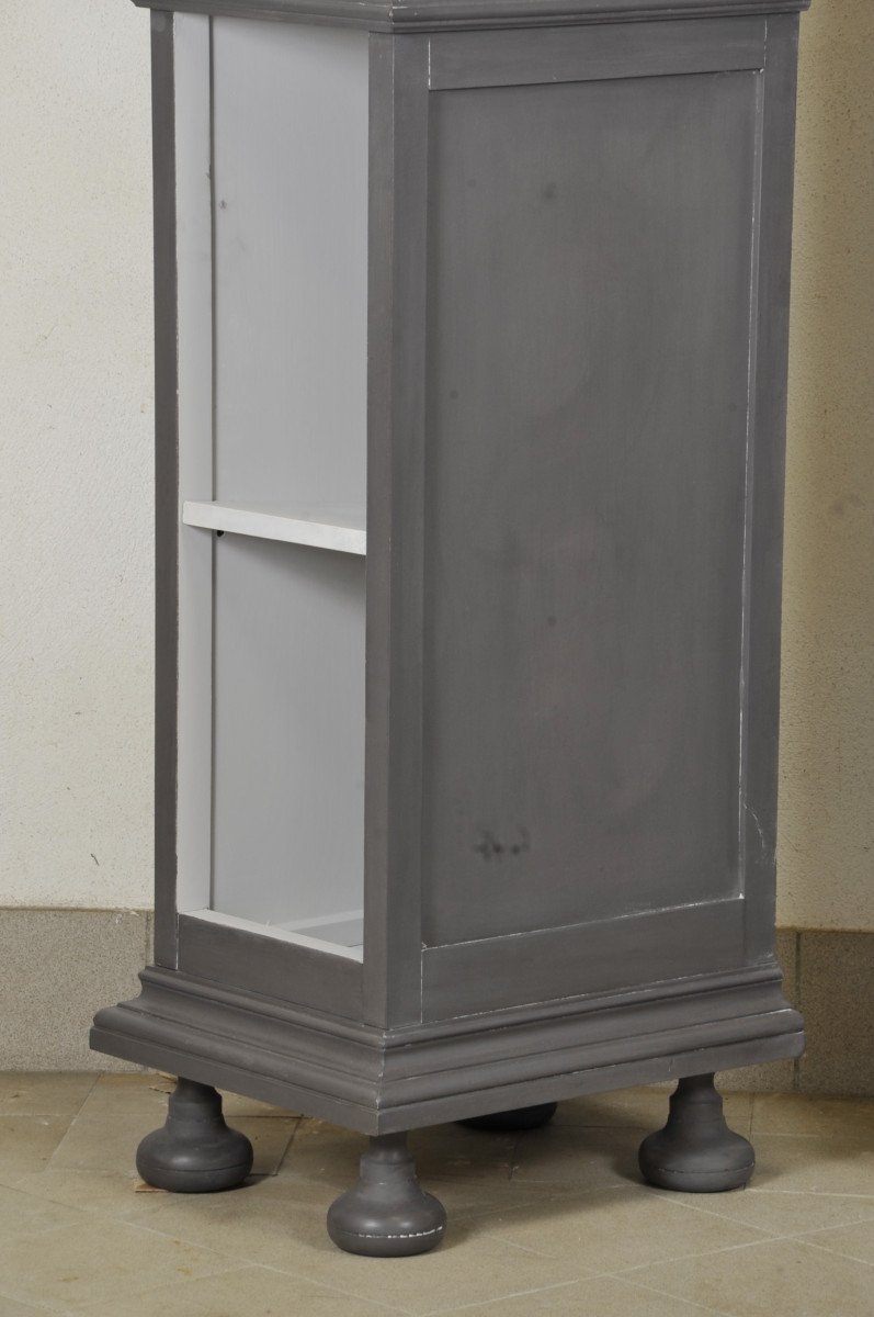 Pair Of High Columns Bookcases In Gray Patinated Wood-photo-5