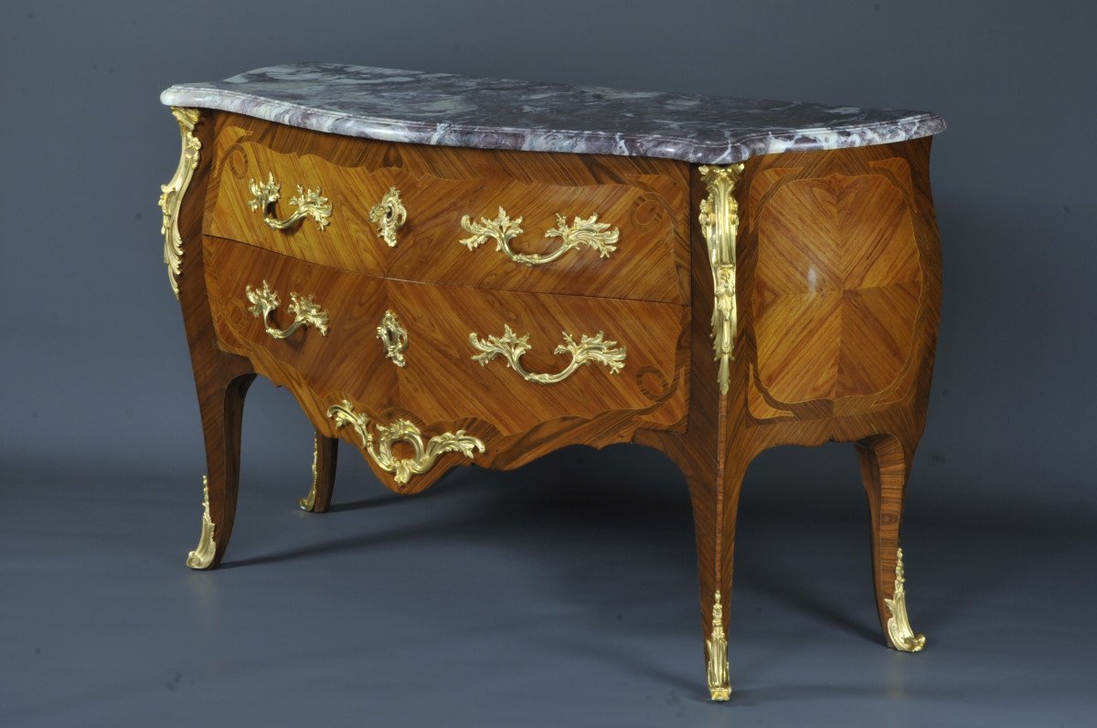 Important Louis XV Commode Stamped Rinck-photo-4