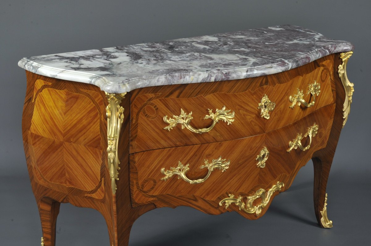 Important Louis XV Commode Stamped Rinck-photo-4