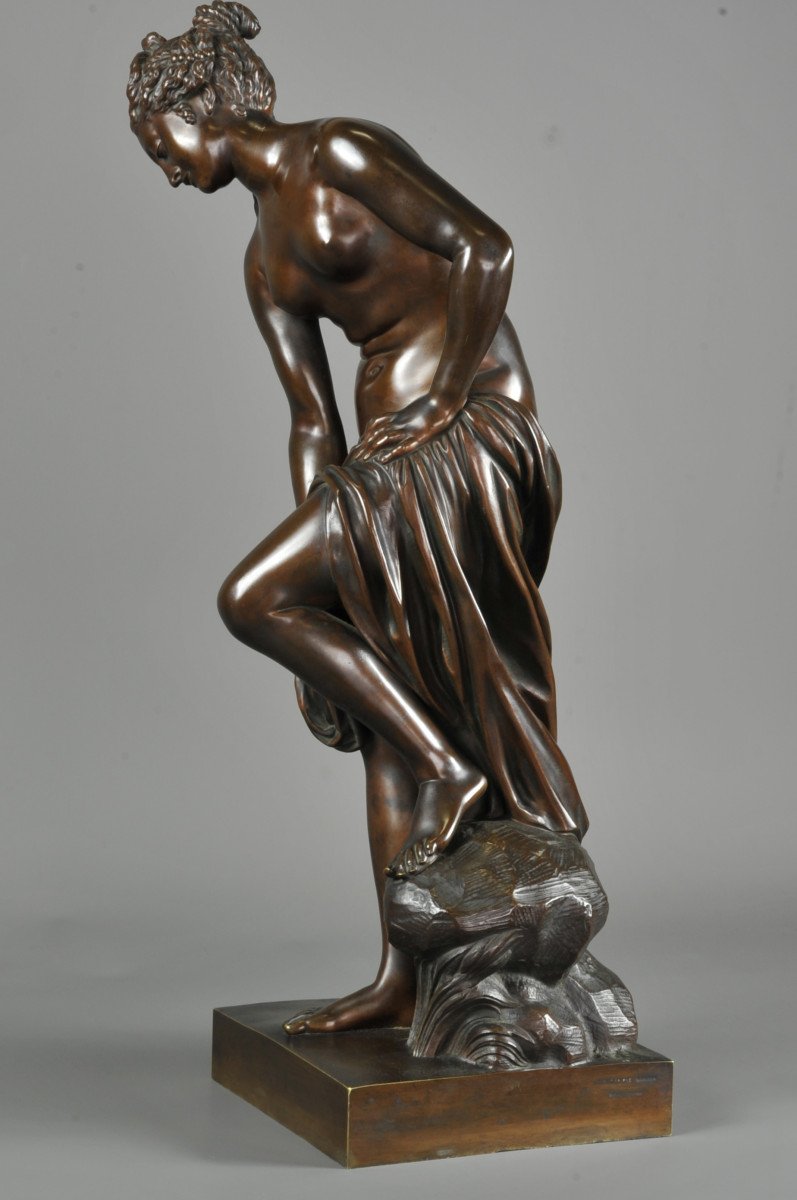 Venus Coming Out Of The Bath - Bronze Sculpture Signed Charles Gautier And Dated 1884-photo-3