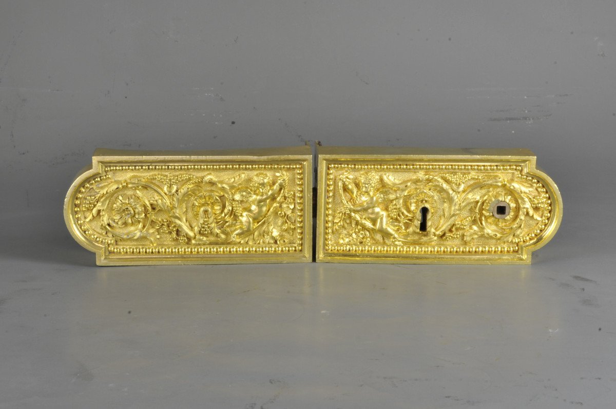 Louis XVI Style Lock In Gilt Bronze-photo-2