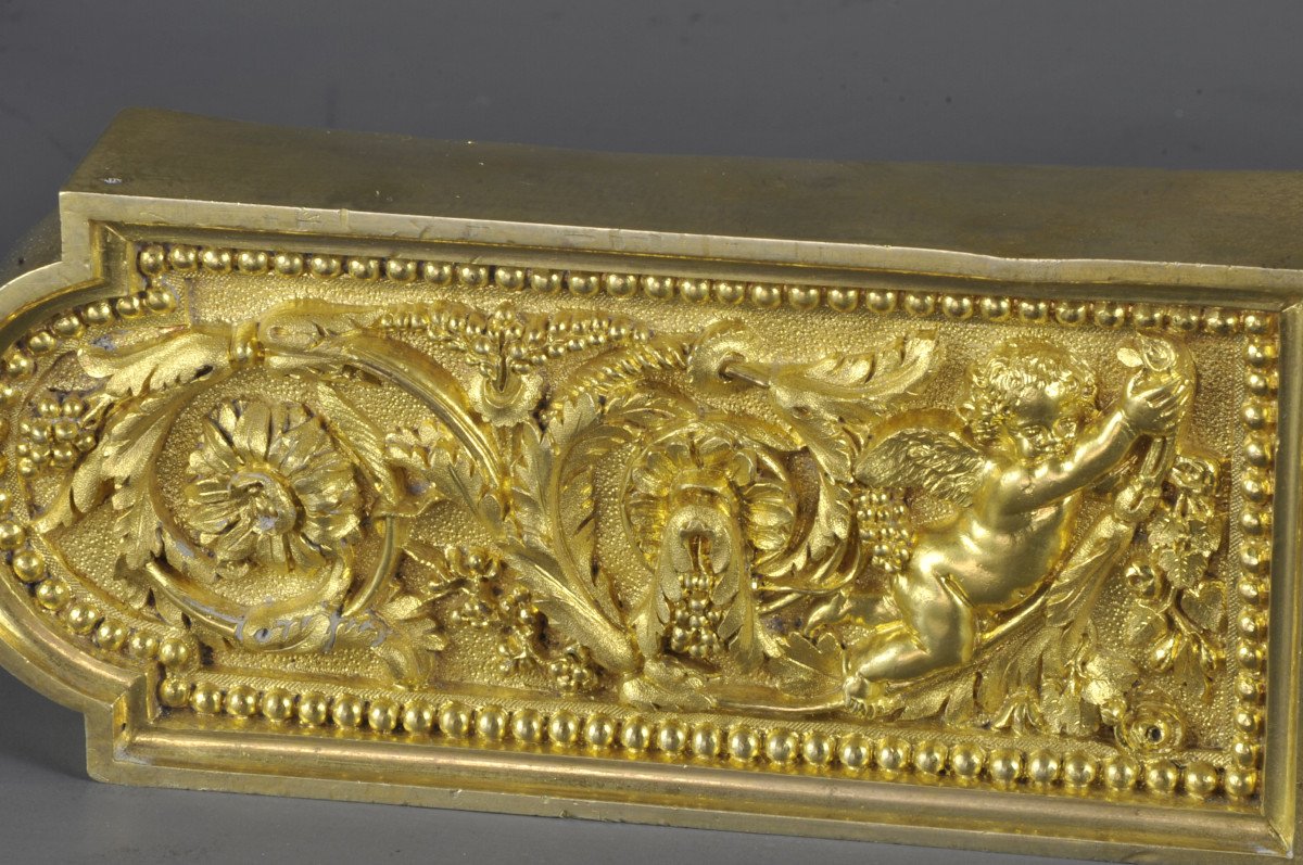 Louis XVI Style Lock In Gilt Bronze-photo-4