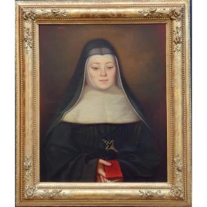 Joseph Castanié (1819-1884) – Aveyronnais Painter – Portrait Of Nun