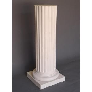 Truncated Column With Flutes In Lacquered Wood