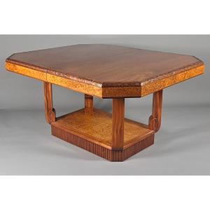 Maurice Dufrène - Art Deco Table In Mahogany And Amboyna Burl