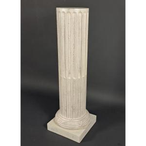 Truncated Louis XVI Style Column With Rudented Fluting 