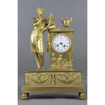 Clock Empire In Gilded Bronze By Claude Gallé