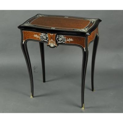 Salon Table In Ebony And Ivory Marquetry Stamped Sormani In Paris
