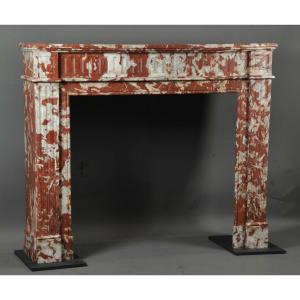Louis XVI Style Fireplace In Red Marble From Languedoc