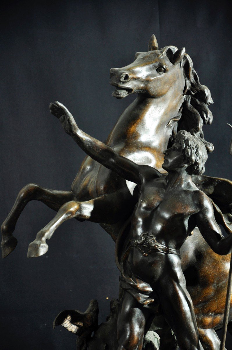 Neptune Creating The Horse Sculpture Signed Emile Picault-photo-2