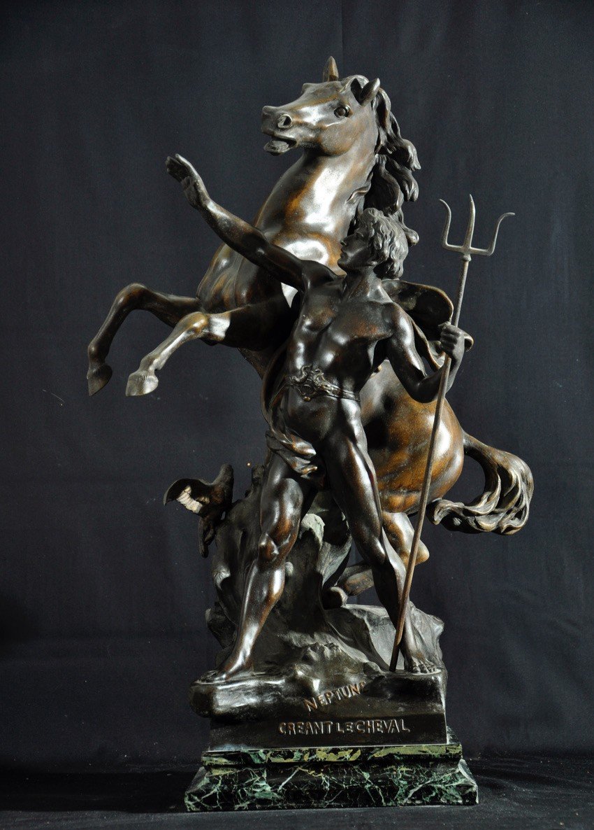 Neptune Creating The Horse Sculpture Signed Emile Picault