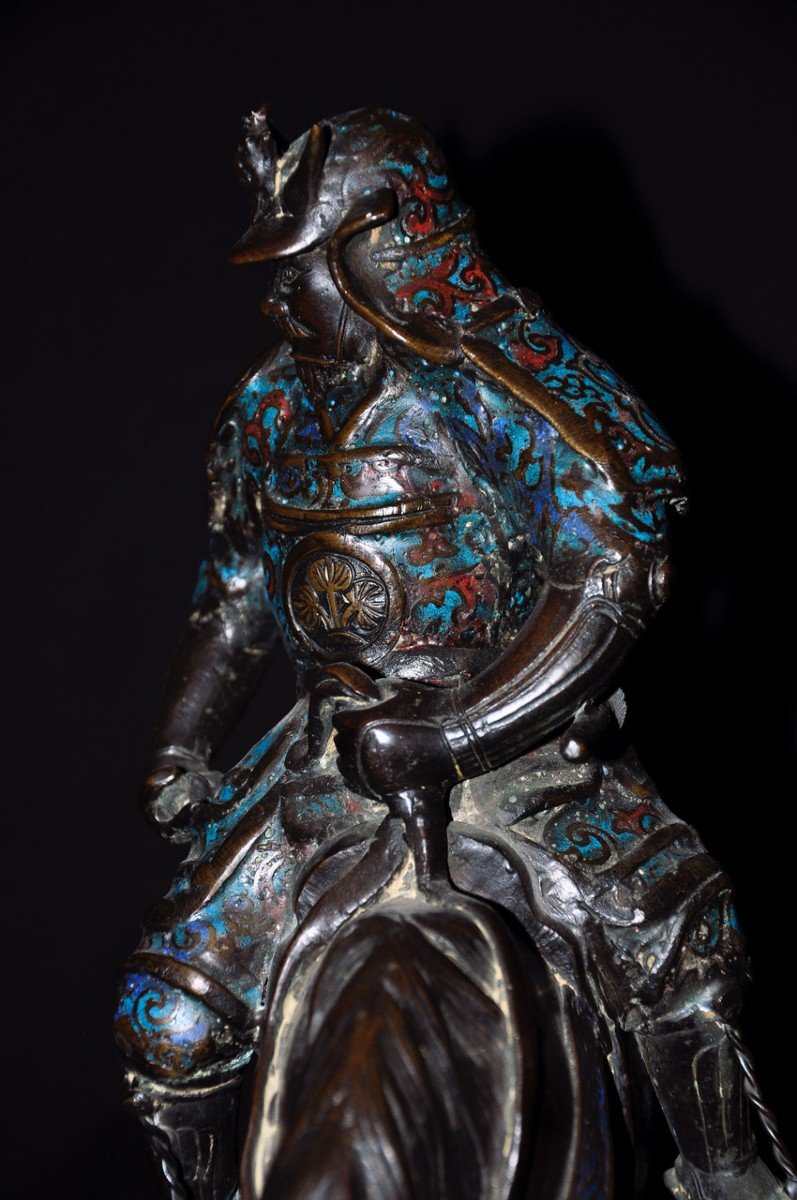 Cloisonné Bronze Samurai Late 19th Century-photo-1