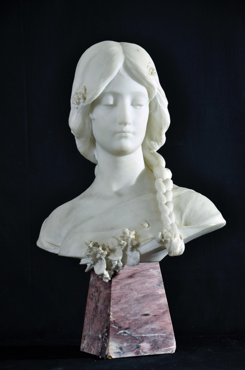 Alabaster Marble Sculpture Direct Cut Signed Attilio Fagioli Early 20th Century Marble Base