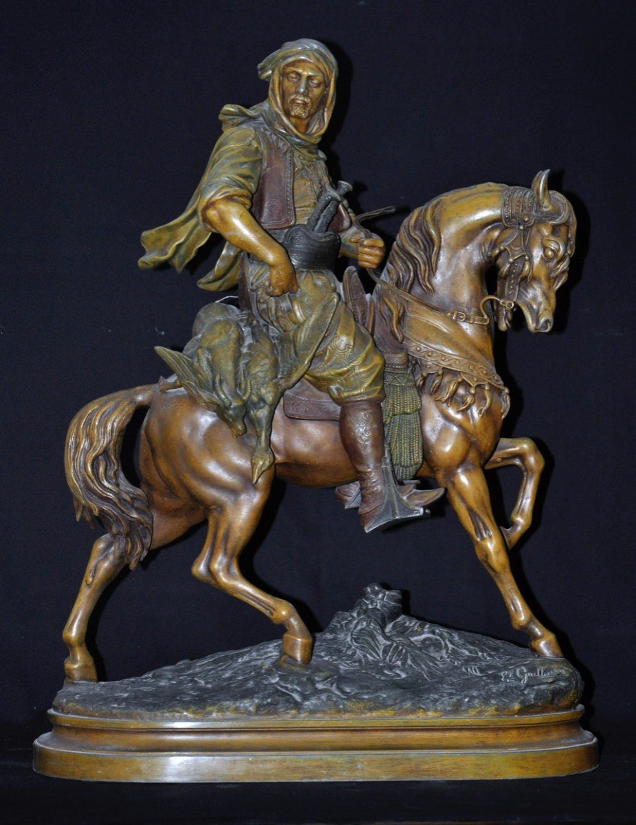 19th Century Arab Rider Signed Barye Fils & Guillaumin