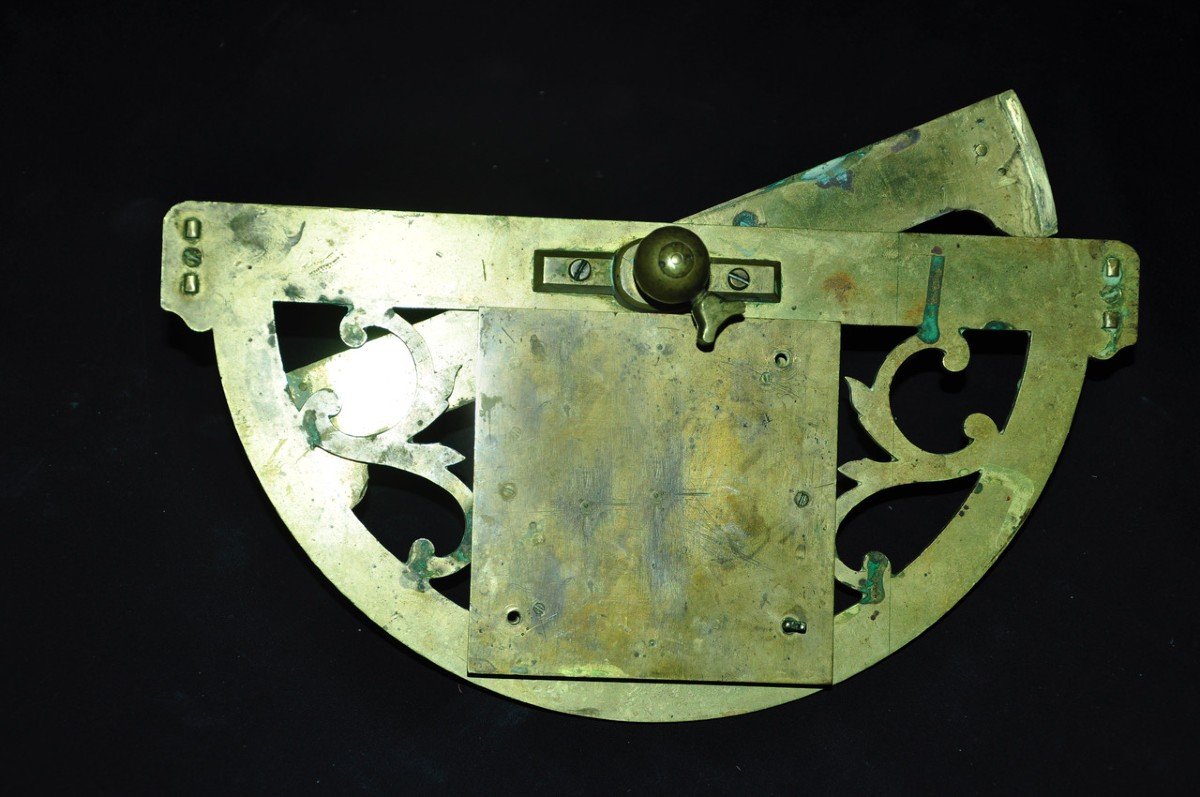 18th Century Brass Graphometer With Built-in Compass-photo-1