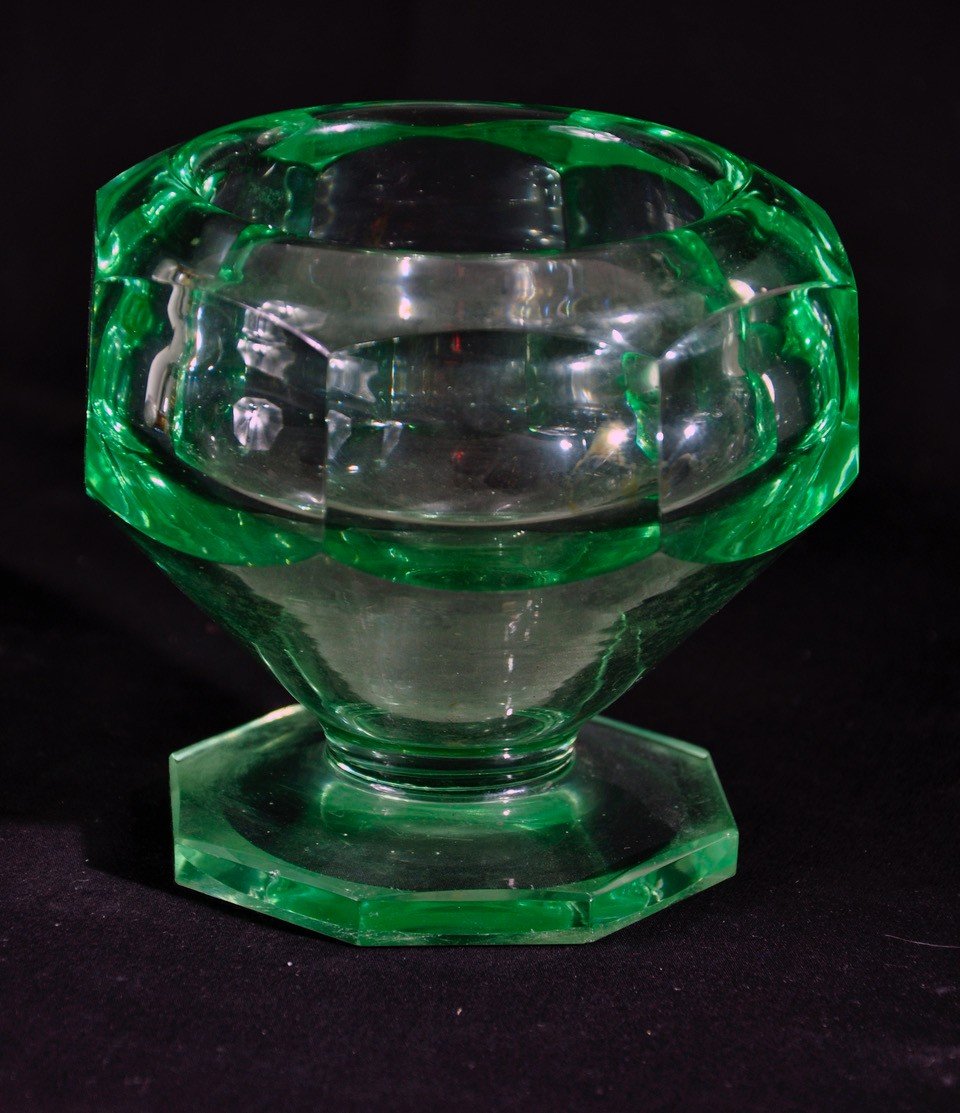 Vase en verre signé Muller Frères Lunéville époque Art déco-photo-2