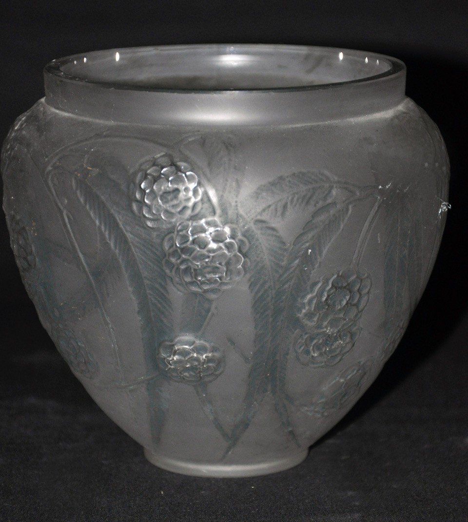 Vase En Verre René Lalique Hortensia Début Du 20ᵉ Siècle