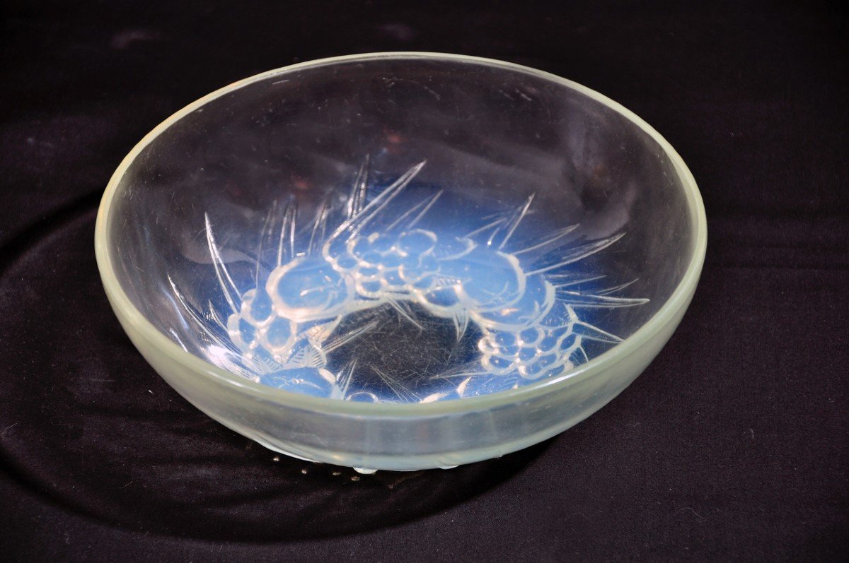 Coupe en verre pressé moulé signée René Lalique, début du XXe siècle-photo-3