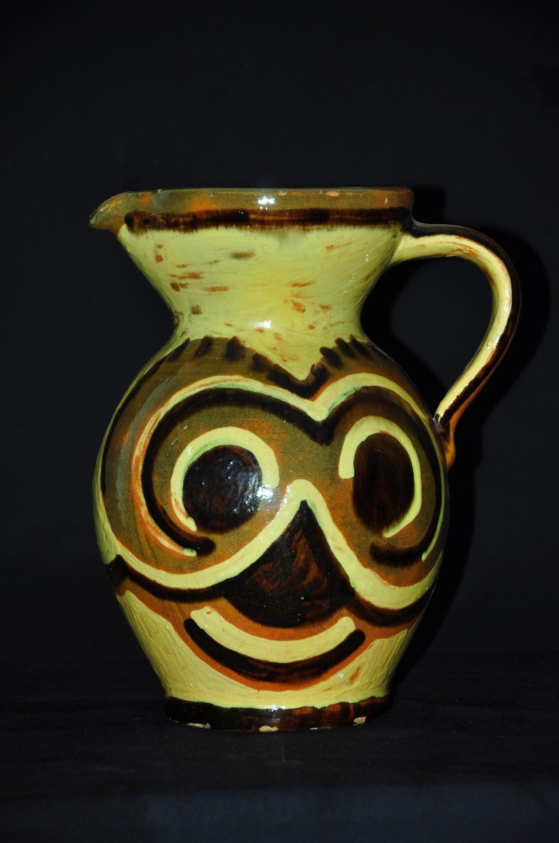 Ceramic Pitcher Signed Ann Dangar Circa 1940-photo-2