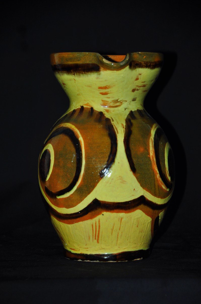 Ceramic Pitcher Signed Ann Dangar Circa 1940-photo-4