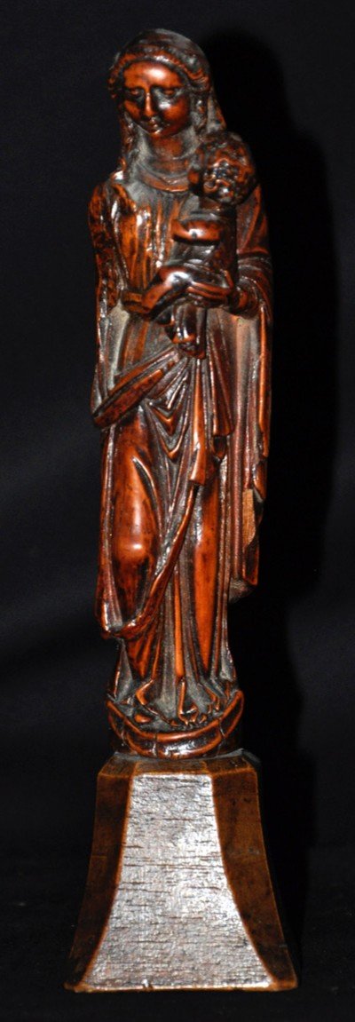 Religious Sculpture Virgin And Child Wood 17th Century