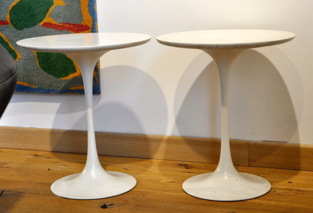 Paire de tables basses Saarinen édition Arkana circa 1970-photo-3