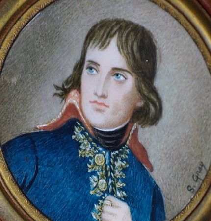 Miniature Aquarellée Signé S. Gray Portrait De l'Empereur Milieu XIXe Siècle-photo-2