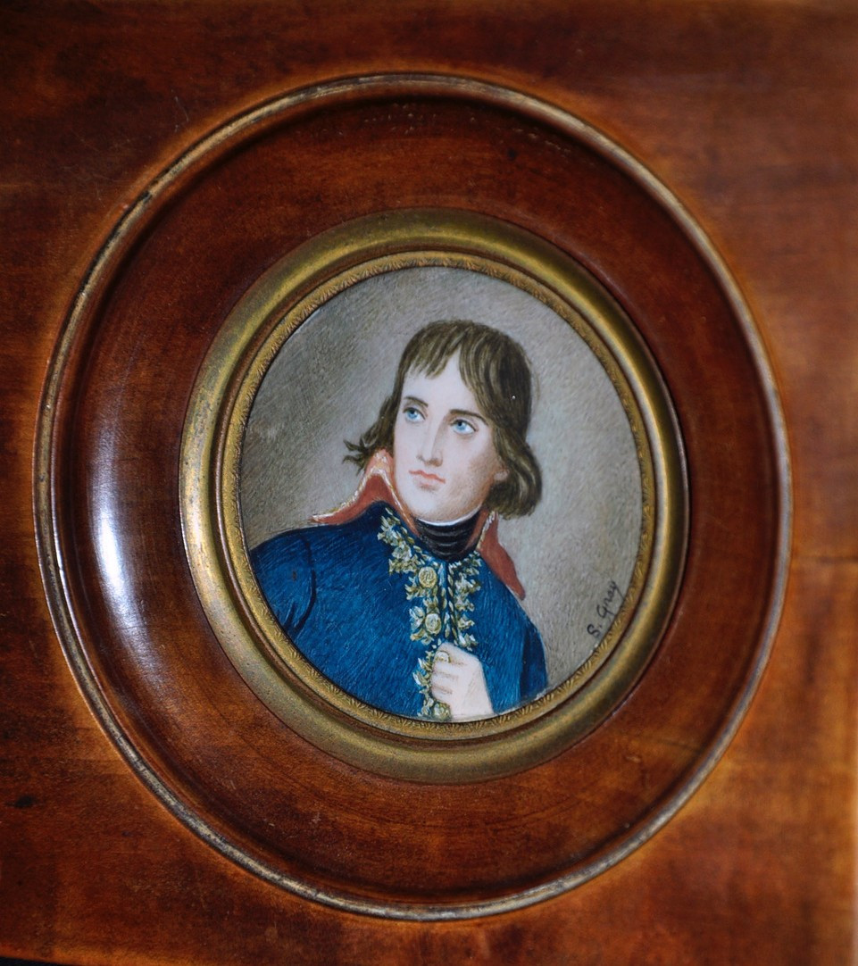 Watercolored Miniature Signed S. Gray Portrait Of The Emperor Mid 19th Century