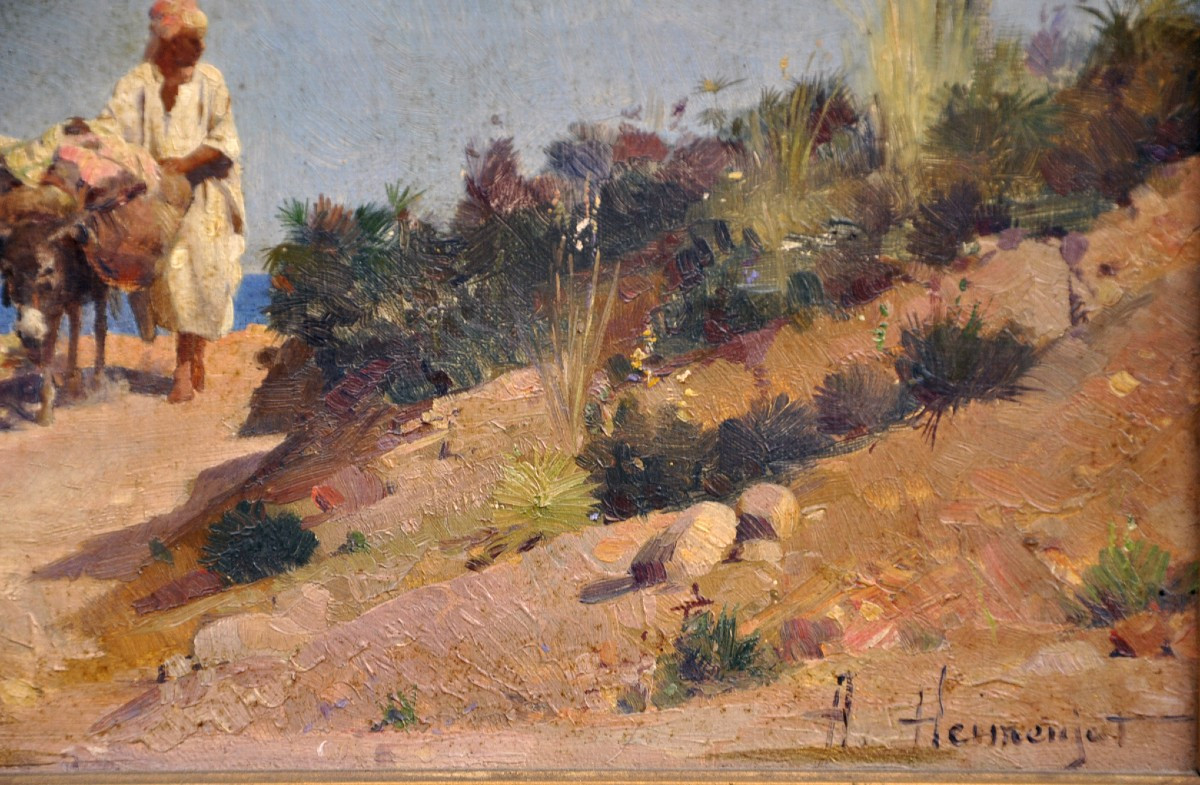 Abraham Hermanjat huile sur toile scène orientaliste circa 1920-photo-3