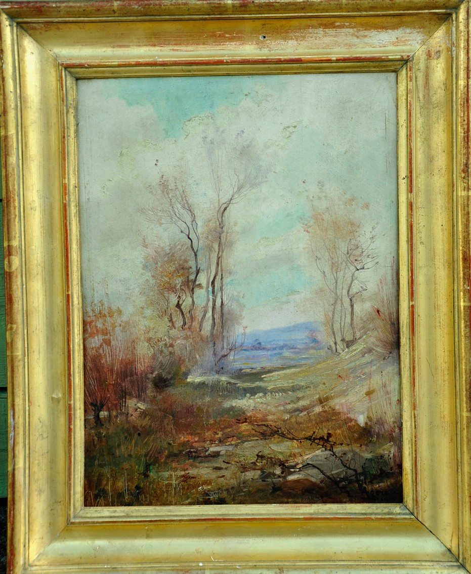  Ageron,louis, Huile sur carton,  paysage ,début XXème -photo-2