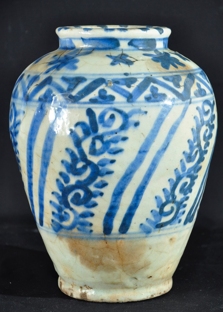 Persian Ceramic Vase Qajar Period Circa 19th Century