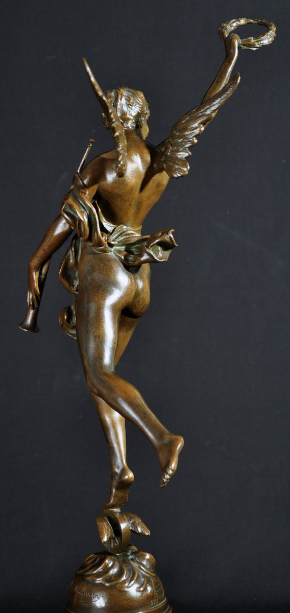 Bronze Titled "to The Victors" Signed A.manuela Late 19th Century-photo-3
