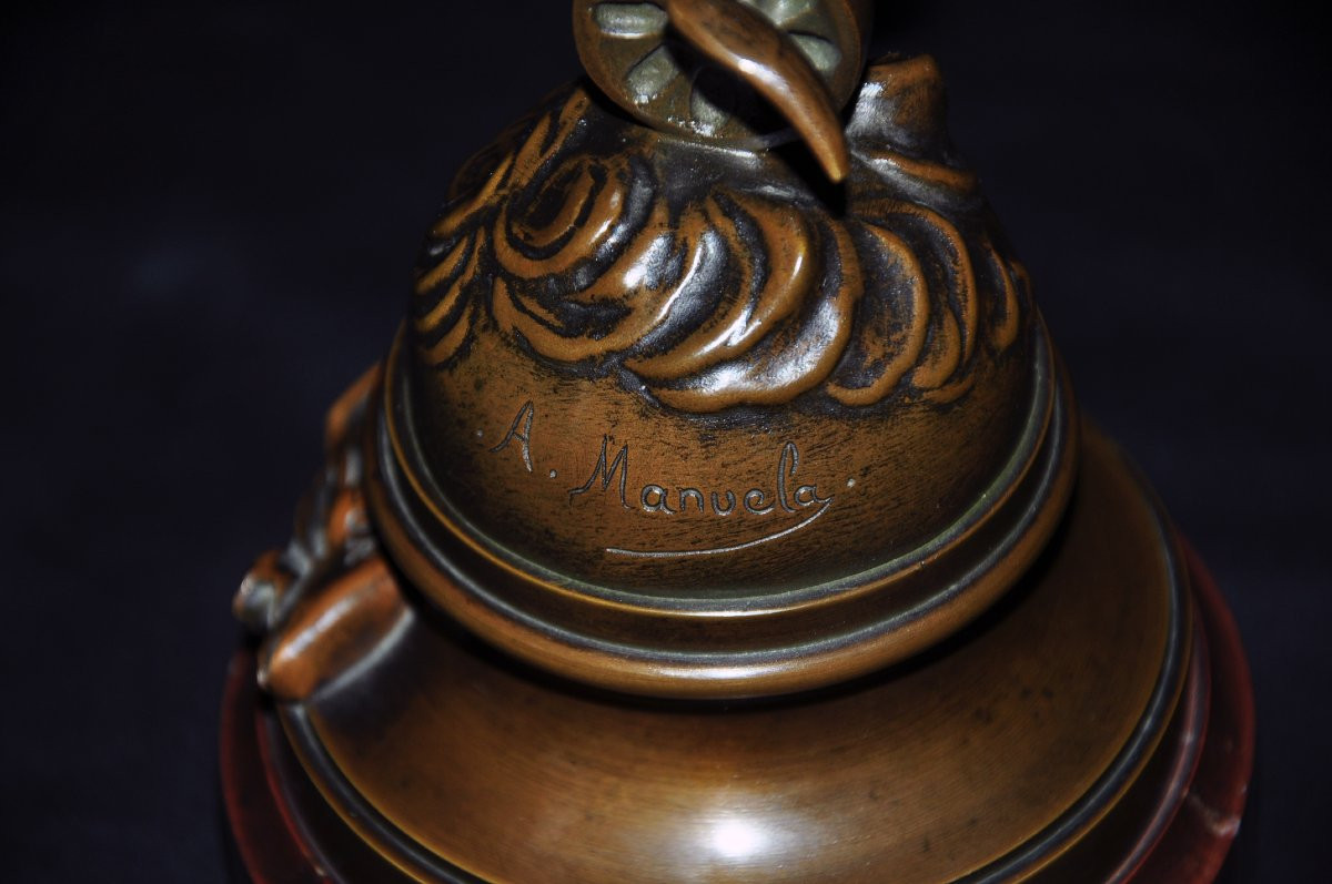 Bronze Titled "to The Victors" Signed A.manuela Late 19th Century-photo-4