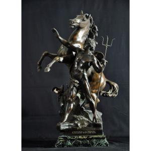 Neptune Creating The Horse Sculpture Signed Emile Picault