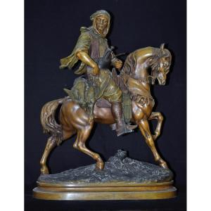 19th Century Arab Rider Signed Barye Fils & Guillaumin