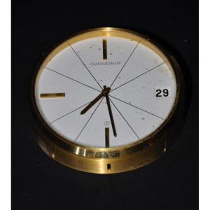 Jaeger-lecoultre Gold Table Clock With Calendar Circa 1960