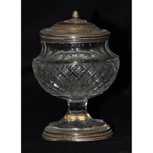 Vase en cristal Avec couvercle en vermeil XIXe Siècle